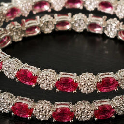 Noor & Co Ruby Pink Bloom Crystal Bangles