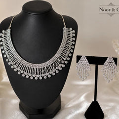 Celestial Diamond Fringe Necklace Set