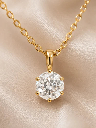 Classic Solitaire Pendant Necklace