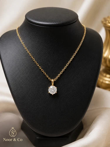 Classic Solitaire Pendant Necklace