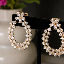 Noor & Co Crystal Floral Hoop Earrings