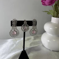 Noor & Co Blush Pink Crystal Drop Earrings