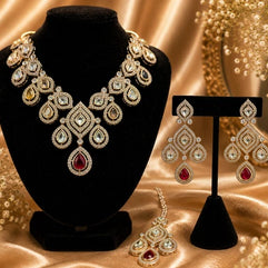 Multicolor Kundan Necklace Set with Matching Earrings
