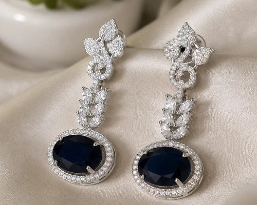 Noor & Co Midnight Sapphire Drop Earrings