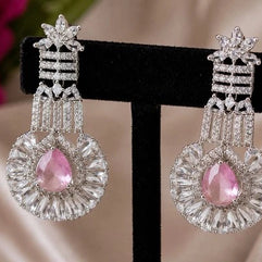 Noor & Co Blush Pink Crystal Drop Earrings
