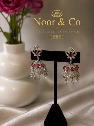 Noor & Co Ruby Jhumka Earrings