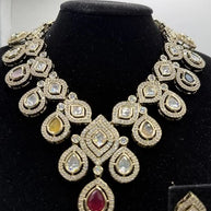 Multicolor Kundan Necklace Set with Matching Earrings