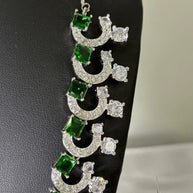 Emerald Green Royale American Diamond Necklace Set