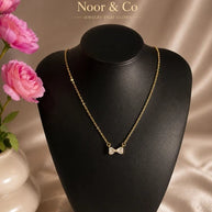 Crystal Bow Dainty Necklace