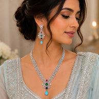 Mosaic Jewel American Diamond Necklace Set