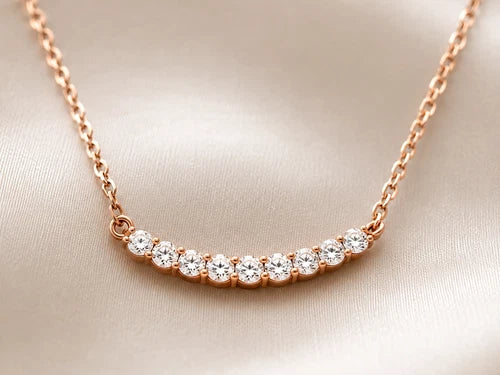 Rose Gold Sparkle Bar Necklace