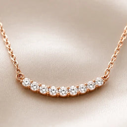 Rose Gold Sparkle Bar Necklace