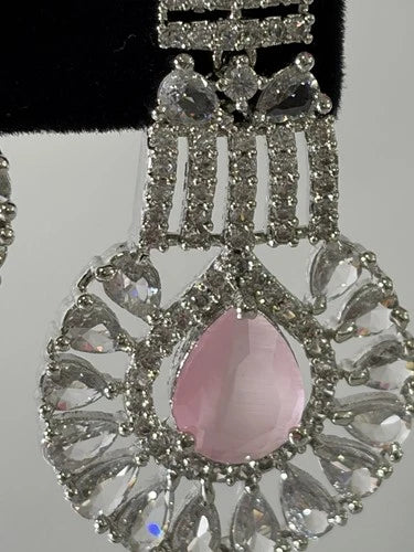 Noor & Co Blush Pink Crystal Drop Earrings
