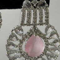 Noor & Co Blush Pink Crystal Drop Earrings