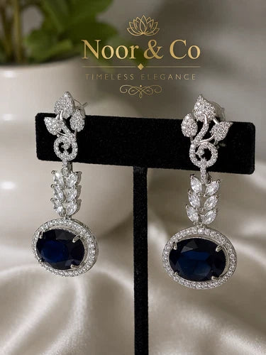 Noor & Co Midnight Sapphire Drop Earrings