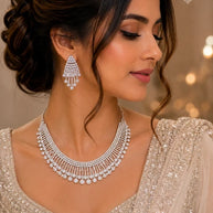 Celestial Diamond Fringe Necklace Set