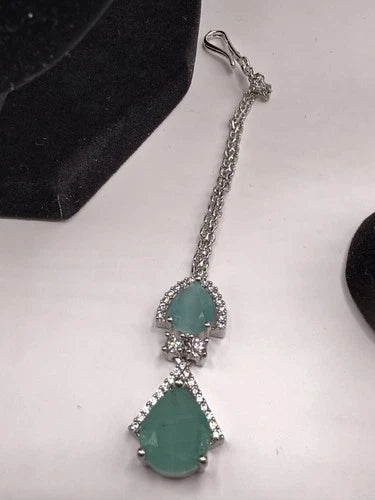 Elegant Mint Green & Silver Jewelry Set