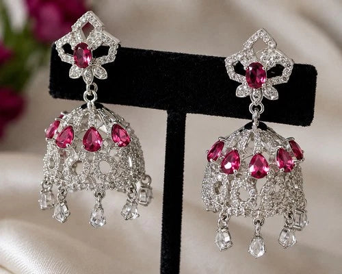 Noor & Co Ruby Jhumka Earrings