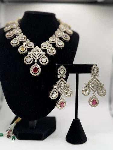 Multicolor Kundan Necklace Set with Matching Earrings