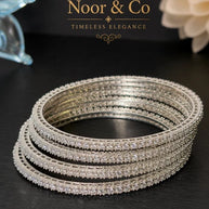 Noor & Co Classic Crystal Bangle Set