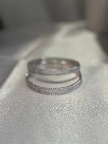 Silver Tone CZ Bangle Set Size 2.10 Indian Pakistani Bridal Party Jewelry