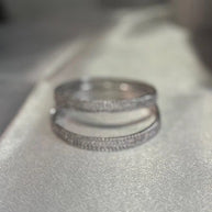 Silver Tone CZ Bangle Set Size 2.10 Indian Pakistani Bridal Party Jewelry