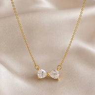 Crystal Bow Dainty Necklace