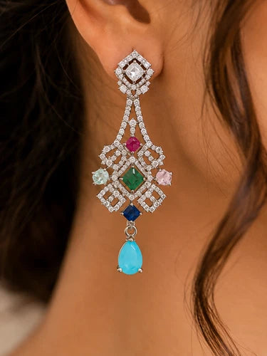 Mosaic Jewel American Diamond Necklace Set