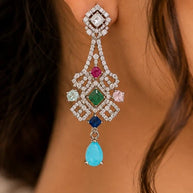 Mosaic Jewel American Diamond Necklace Set