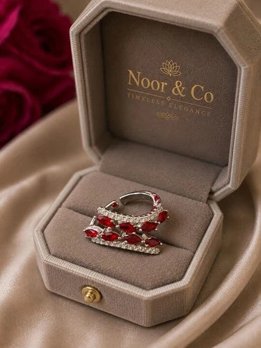 Noor & Co Leaf Statement Ring